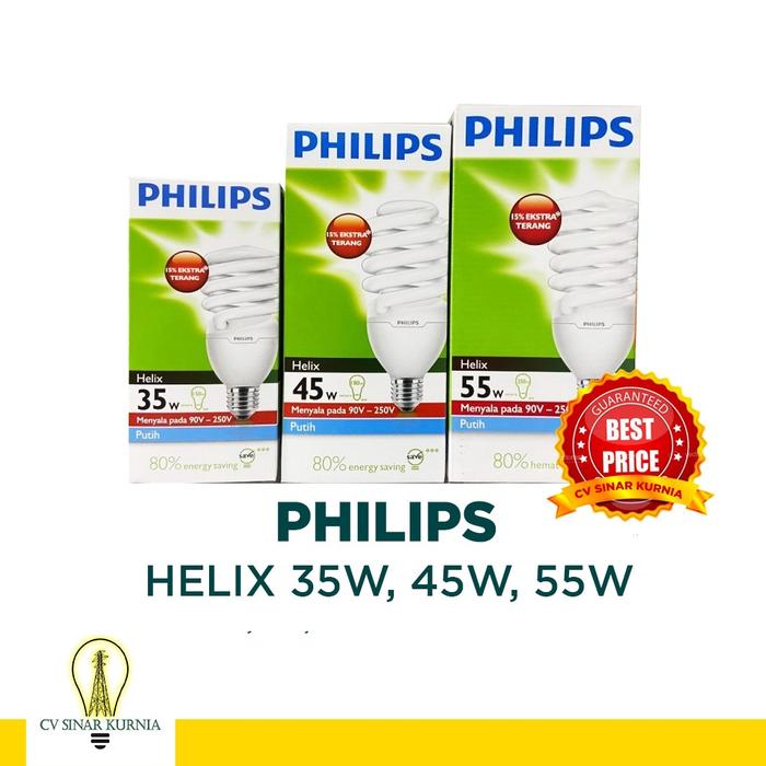HARGA GROSIR Lampu Spiral Philips Helix 35W 45W 55W Original Asli