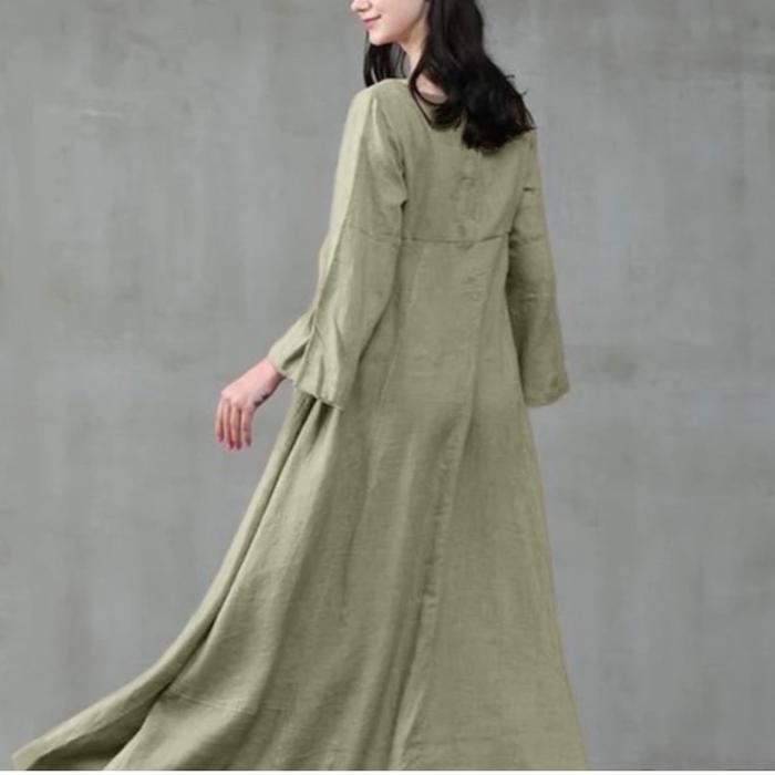 midi dress/dress wanita/dress korea/dress Katun Casual