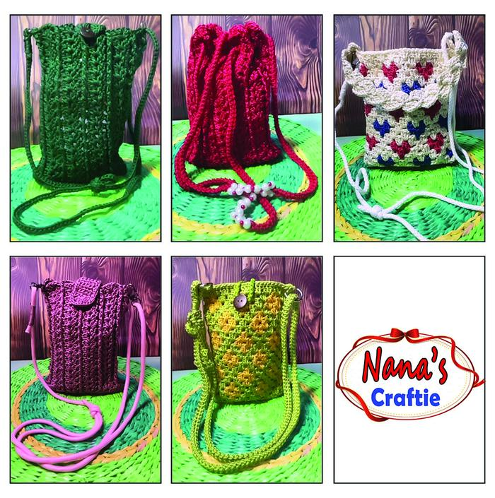Tas Rajut Slingbag HP untuk Handphone, Desain Compact dan Stylish - Selempang