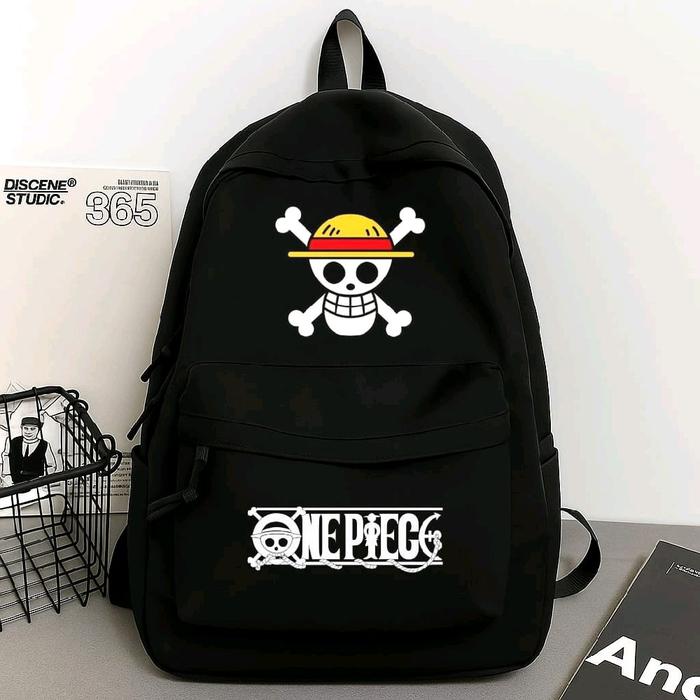 SG- Tas Ransel Berbagai Macam Gambar One Piece/Ellese/The Beatles/Kuromi/Naruto dengan Desain Skull 