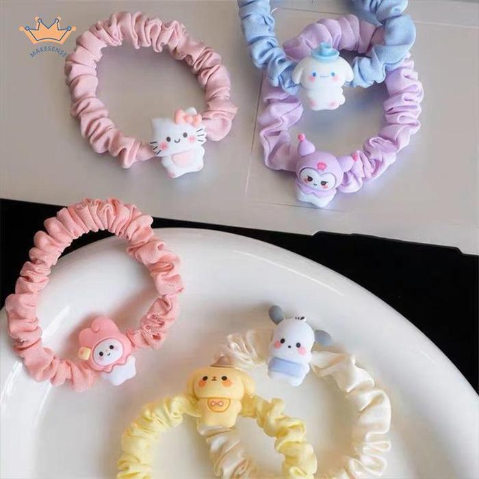 Cincin Usus Kecil Kartun Anjing Cinnamoroll  Cincin Rambut  Gaya Manis Manis Lucu Tali Rambut MK