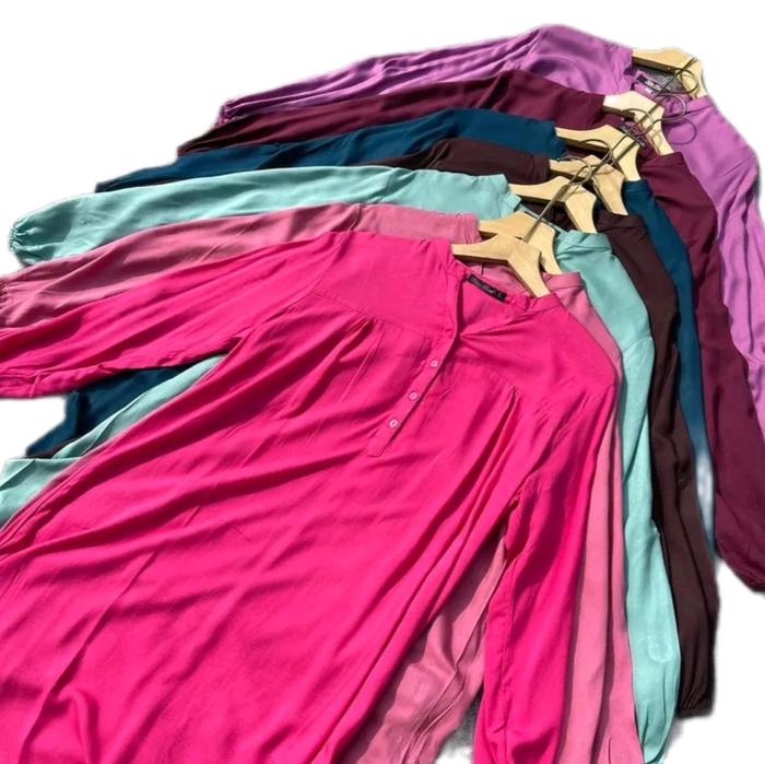 Tunik katun rayon /Tunik katun rayon polos / Tunik wanita / Kemeja panjang