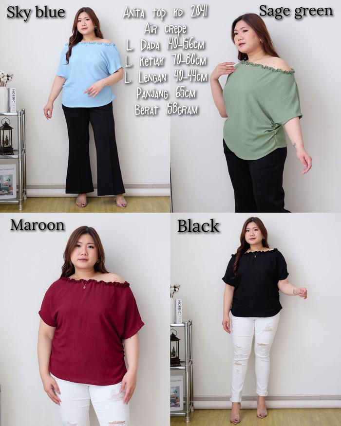 Anita Bigsize Top kd 2041 | Atasan Jumbo one shoulder
