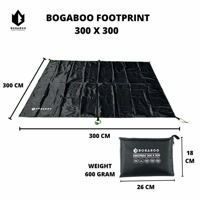 footprint tenda 3x3 meter wateroof bivak alas kaet lipat flysheet *