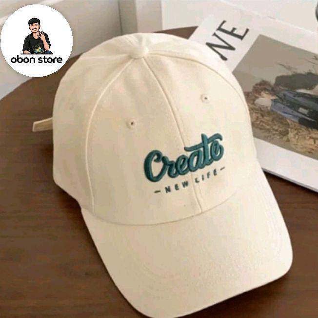 topi baseball dewasa model create bordir MENONJOL pria wanita/trend sekarang
