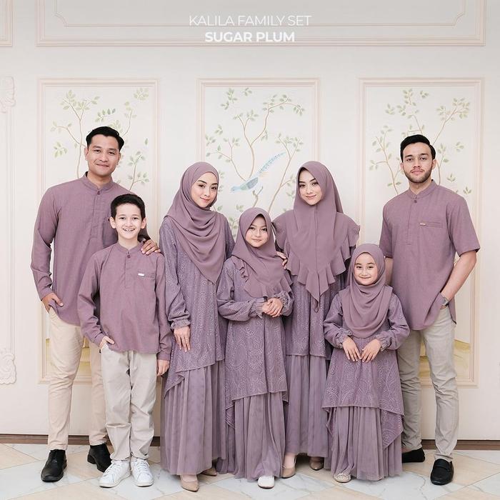 Zayra Hijab | Kalila Sugarplum - Dress Gamis Wanita Brokat Kondangan Lebaran Jumbo Elegan Koko Anak 