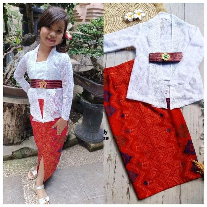 Set kebaya anak merah putih