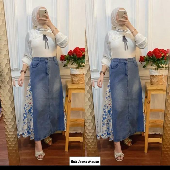 Rok Mickey Jeans Mouse - Celana Wanita