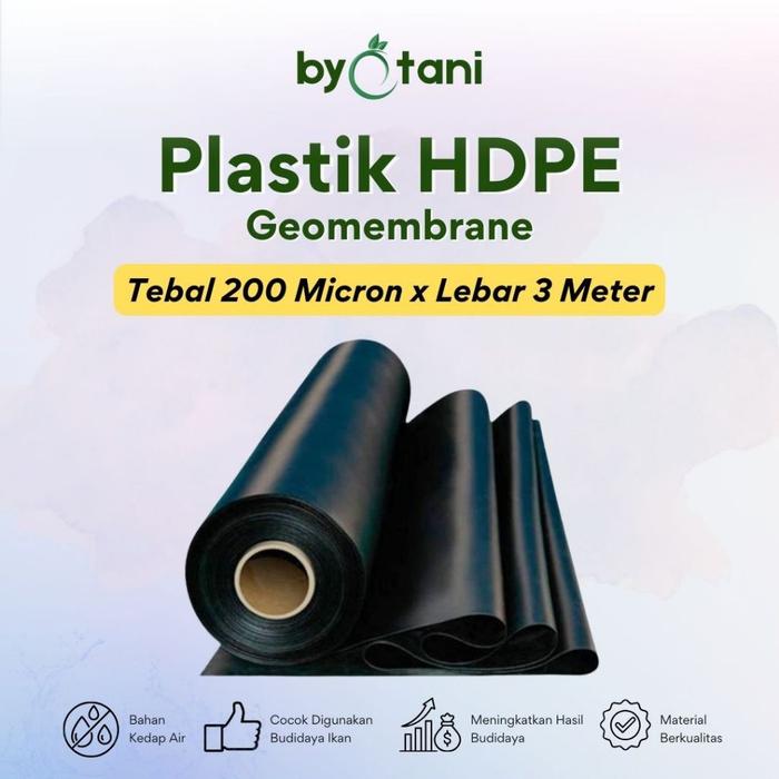 Plastik HDPE Geomembrane Tebal 200 Micron Lebar 3 Meter