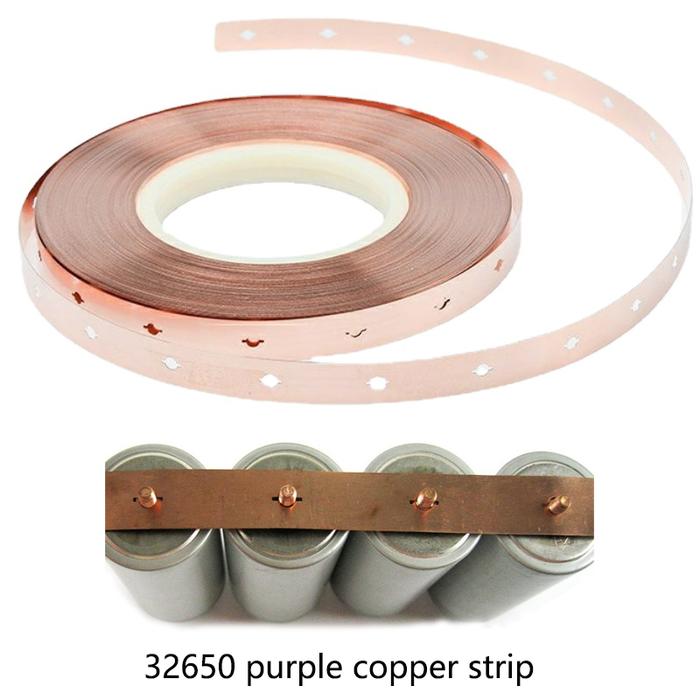 5M 1P Copper Strip 0.2mm Thickness 32650 Lifepo4 Battery Purple