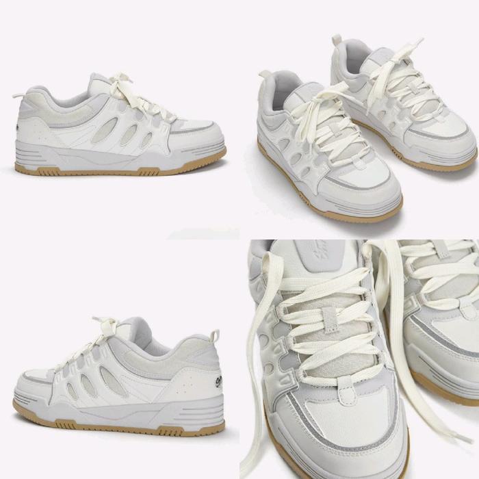 PULL&BEAR SEPATU CHUNKY SKATER SNEAKERS OFF WHITE BARU ASLI ORIGINAL