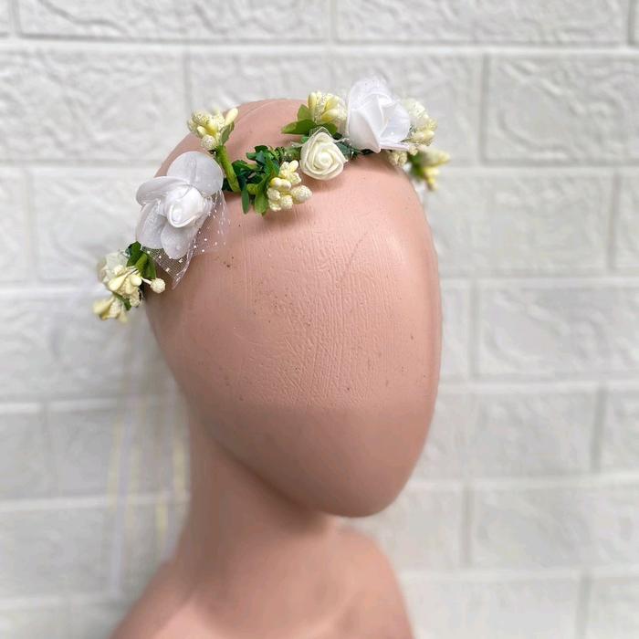 flower crown/bando bunga bando  putih