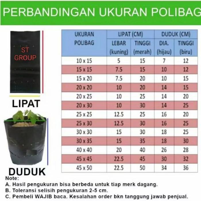 Polybag Tanaman 30 X 30 Cm Isi 100 Pcs Polibag Pelastik Untuk Media Tanam Berkualitas