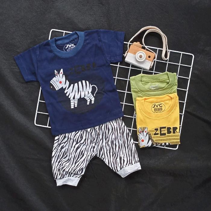 Setelan  Anak Zebra JVC Kids  Lengan pendek 1-2 tahun Nyaman Berpori