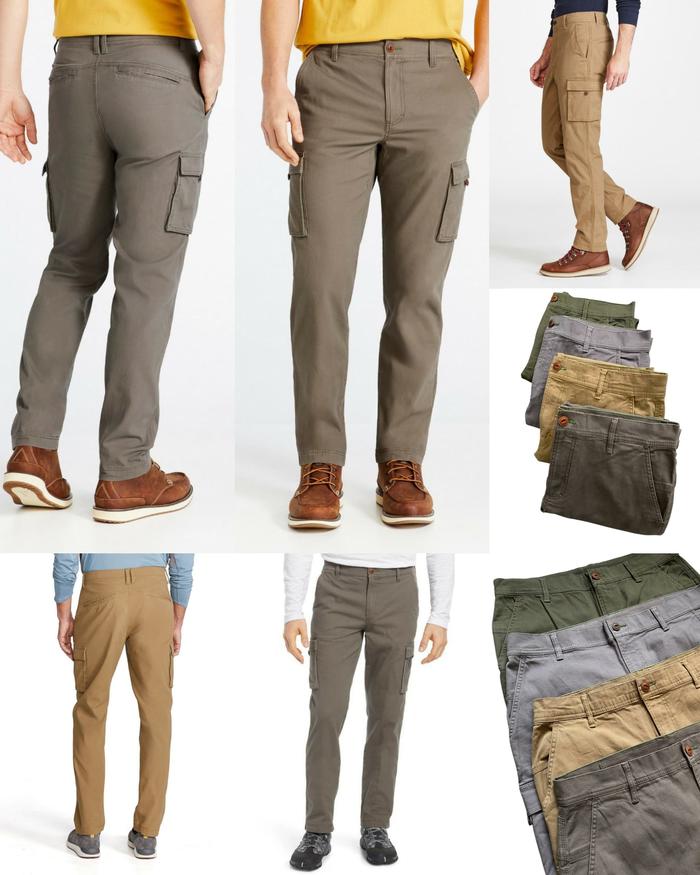 Celana Outdoor Kargo Pria LL Bean Men's BeanFlex Standard-Fit Canvas Cargo Pants - 7898