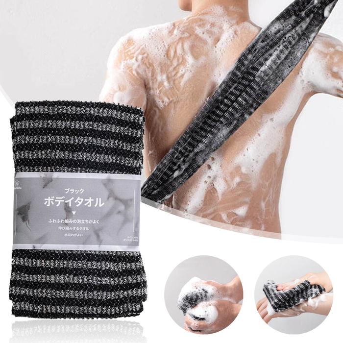 Handuk Gosok Punggung Pria, Kain Cuci Mandi Serat Karbon Loofah untuk