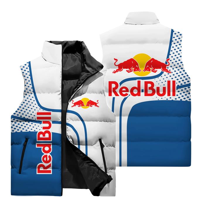 New Red Bull Riding Vest And Red Bull Logo 3D Digital Printed Jacket, Red Bull Motorcycle Riding Zip