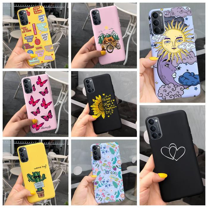 For OPPO Reno 4 2020 Case Luxury Aesthetic Painted Phone Case For
