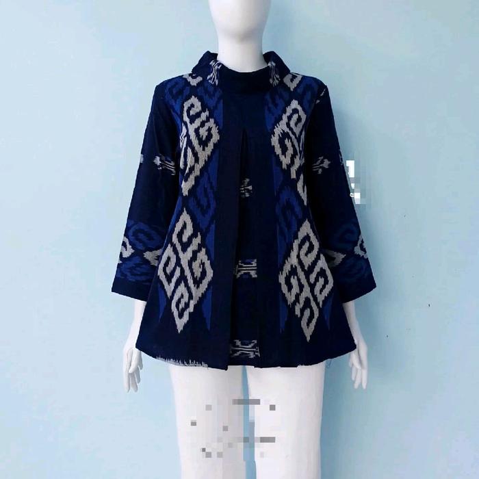 shanaya batik bluse tenun batik  wanita kerja kantor batik kerja tenun batik