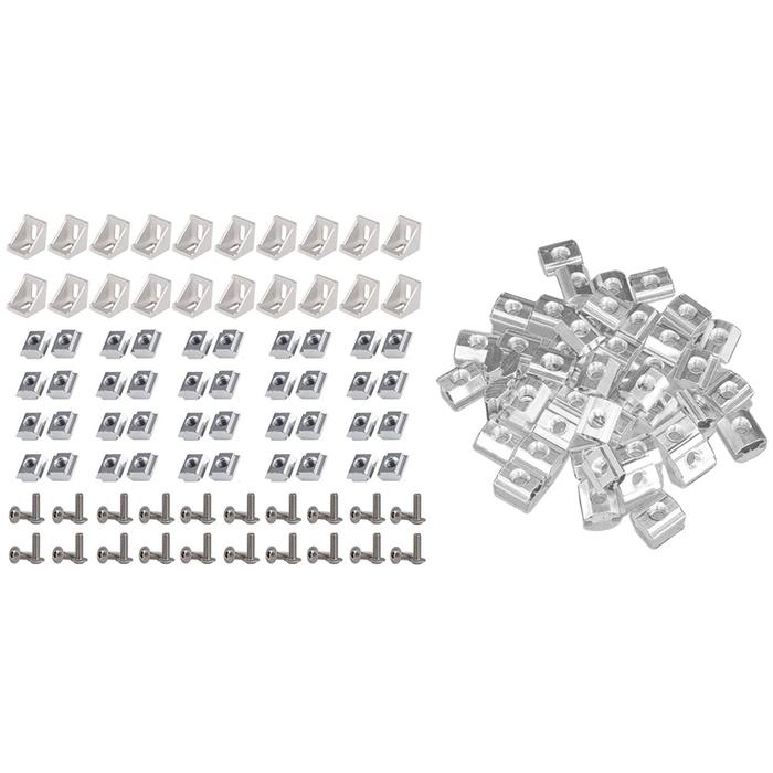 50Pcs M5 T Sliding Nut Zin-Plated Carbon Steel T Sliding Nut & 1Set