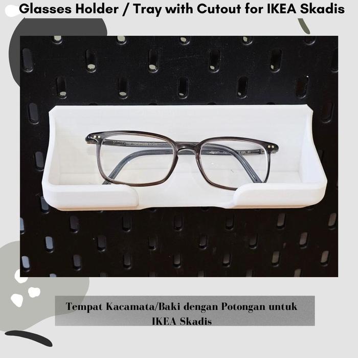 Glasses Holder / Tray with Cutout for IKEA Skadis/Tempat Kacamata/Baki dengan Potongan untuk IKEA Sk