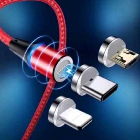 KM36 - Kabel magnetic 3in1 biasa / Kabel Data Magnetic MICRO ,TYPE C , iph plus pack