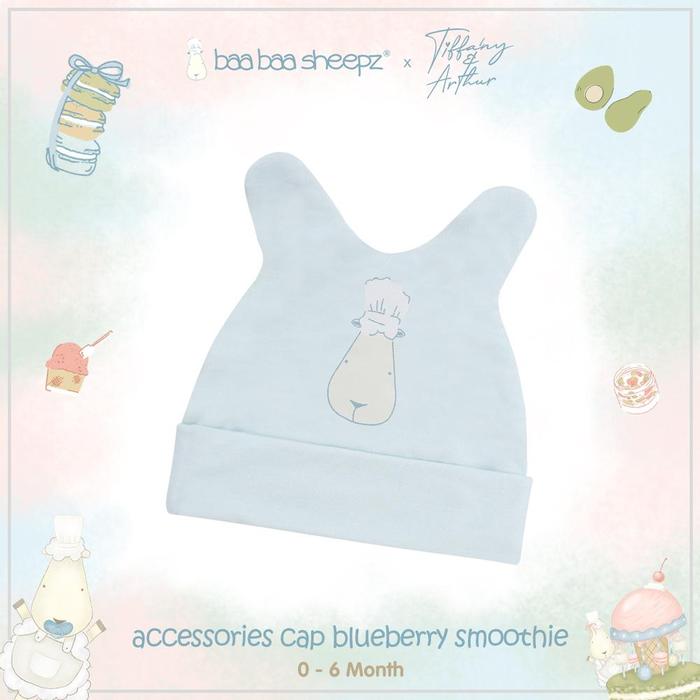 Baabaasheepz Tiffany Accessories Cap Chef 0-6 Month / Topi Bayi - 1-MOTIF, BLUEBERRY