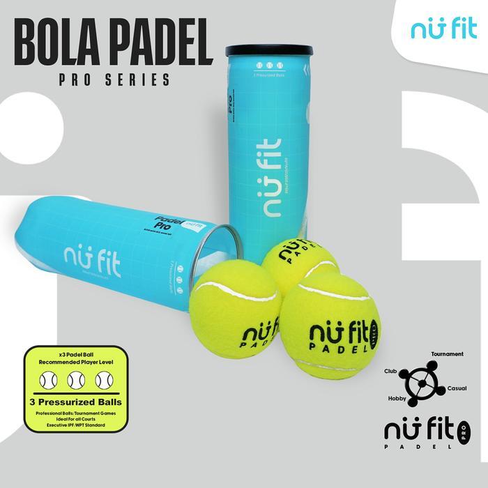 NU FIT - BOLA PADEL - PADEL BALLS ISI 3 - PRESSURIZED PADEL BALL - PADEL BALL PRO - PADEL BALL