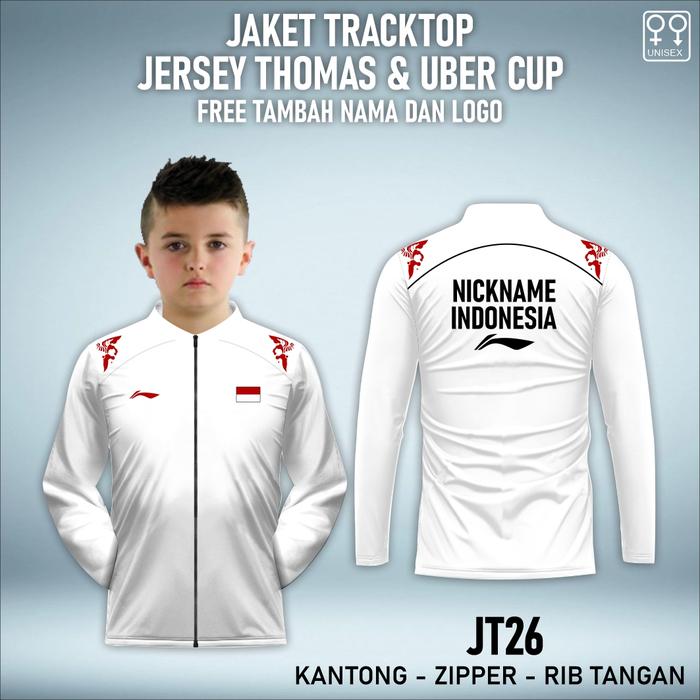 Jaket Jersey Thomas dan Uber cup 2026 free custom anak