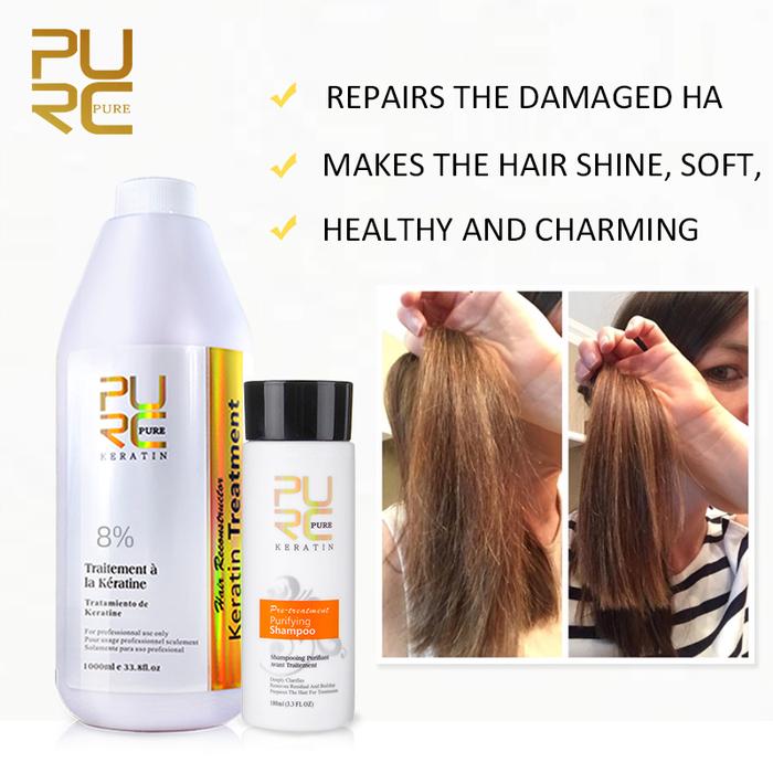 PURC 8% Brazilian Keratin for Hair Purifying Shampoo Smoothing