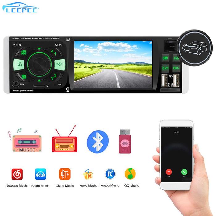 Audio Video MP5 Player 1 Din 4.1 Inch Car HD Video TF USB Fast