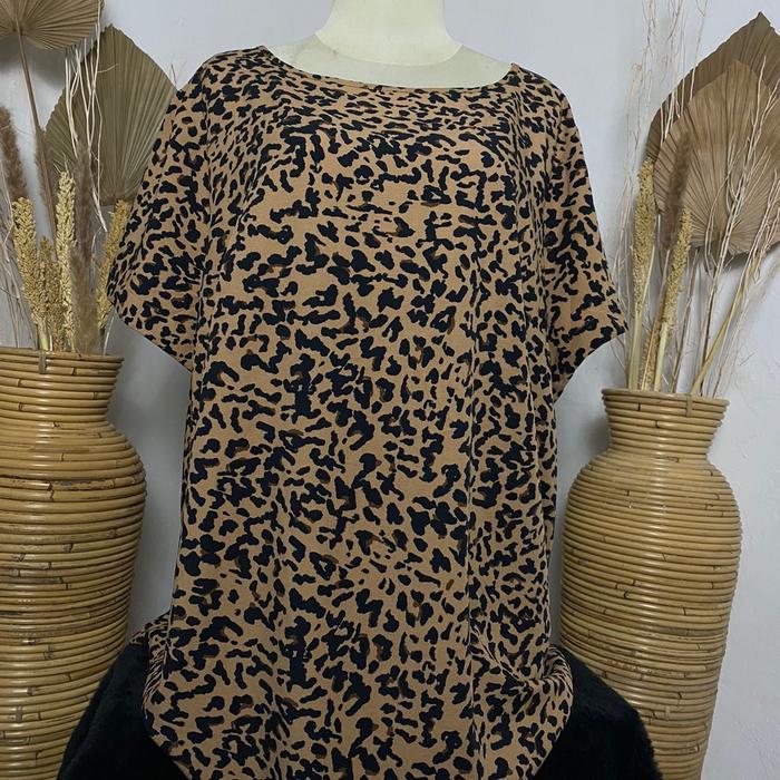 Blouse Wanita Bahan Sifon Bermotif Macan - Atasan