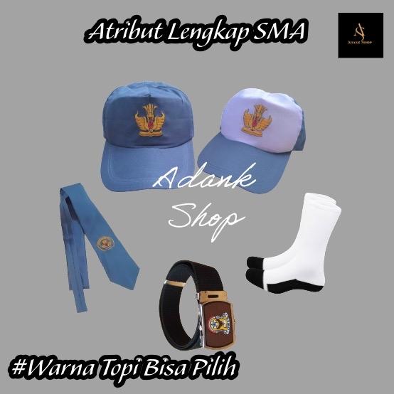Atribut Sekolah SMA SMK Paket Lengkap Topi Dasi Gesper dan Kaos Kaki Kids Fashion