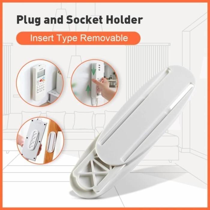 BETULAN MURAH ISI 3 PCS adhesive socket mount Plug Socket Holder Papan Stop Kontak