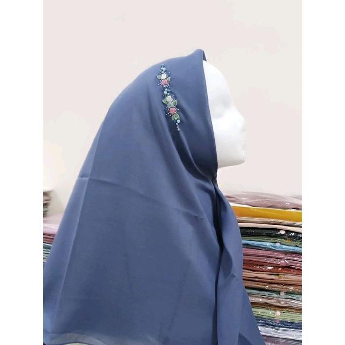 hijab aila segiempat voal premium payet sulam homemade