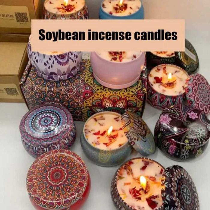 Lilin Aroma Terapi Bunga Kering Lilin Kacang Kedelai Aroma Lembut menenangkan