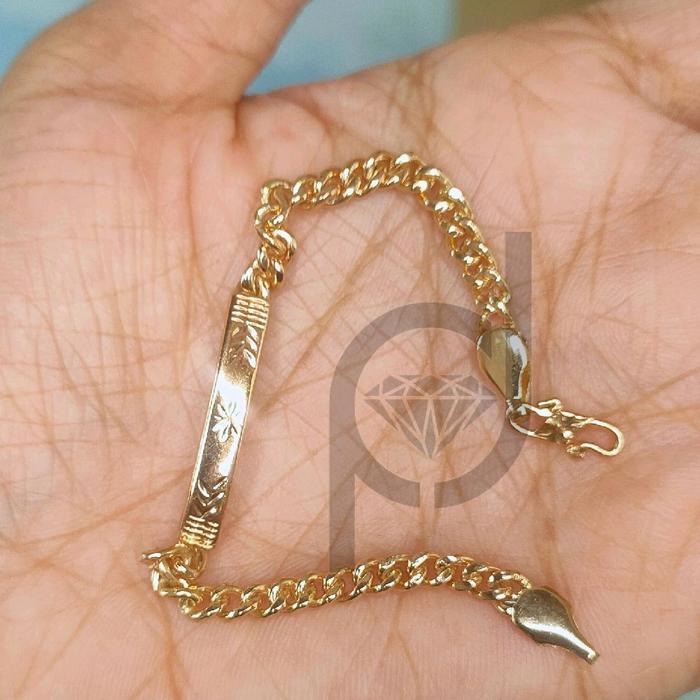 Gelang rantai plat 1 anak swasa berkilau