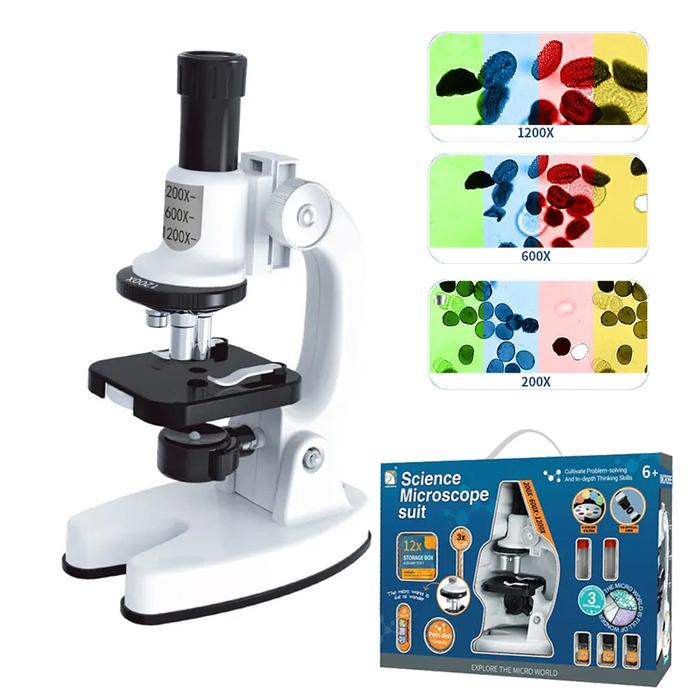 Portable 1200X Digital Trinocular Microscope Children's Kits