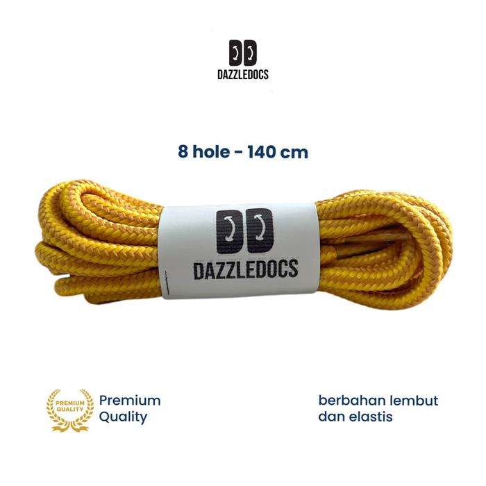 DAZZLEDOCS Tali sepatu boot laces - tali sepatu 8 hole bulat kuning coklat muda