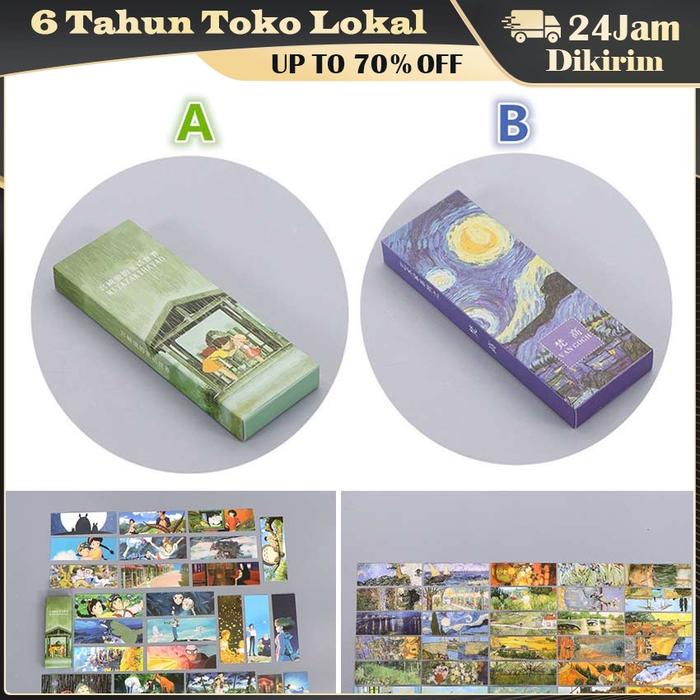 30Pcs/Set Pembatas Buku Desain Seni Gallery / Paper Bookmark / Set Pembatas Buku Desain Miyazaki Hay