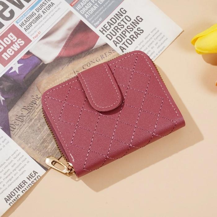 Dompet A87 Lipat Wanita Aesthetic Banyak Ruang Penyimpanan Slot Kartu & Uang Koin Bahan Tebal Tidak 