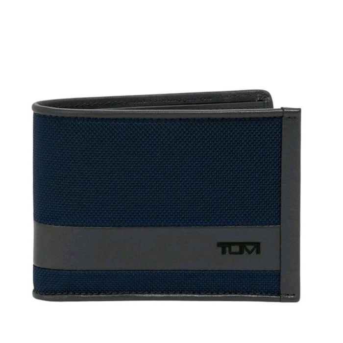 Dompet Pria Tumi Alpha SLG Global Double Billfold Wallet Navy Grey Men
