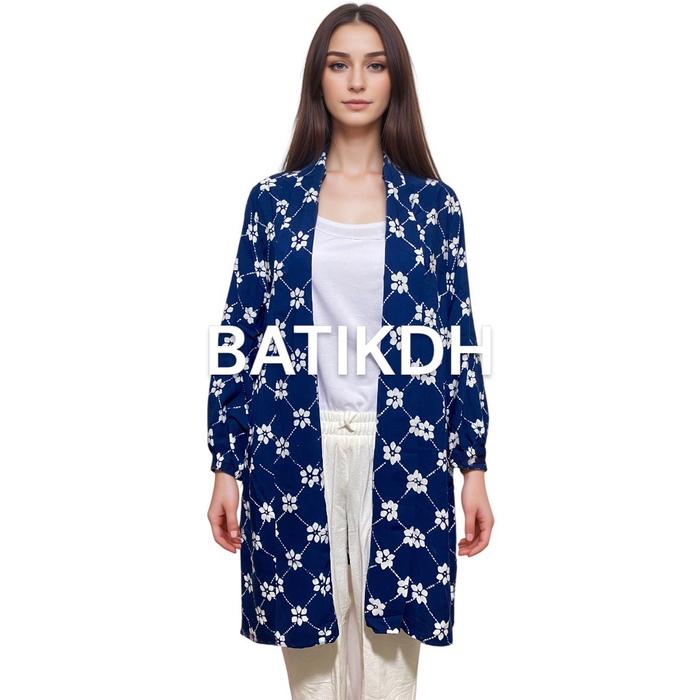 Outer Batik Wanita Modern Panjang 90cm Allsize Ld 120cm Bahan Rayon Cap Handmade Solo