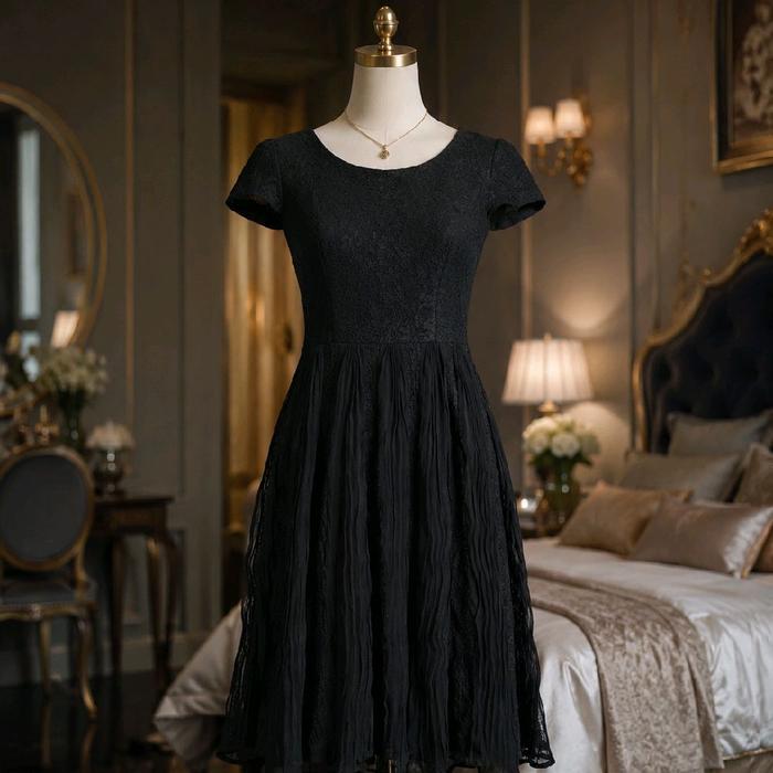 dress brokat brukat Lace renda bunga flower floral vintage mewah premium elegant korea top atasan wa