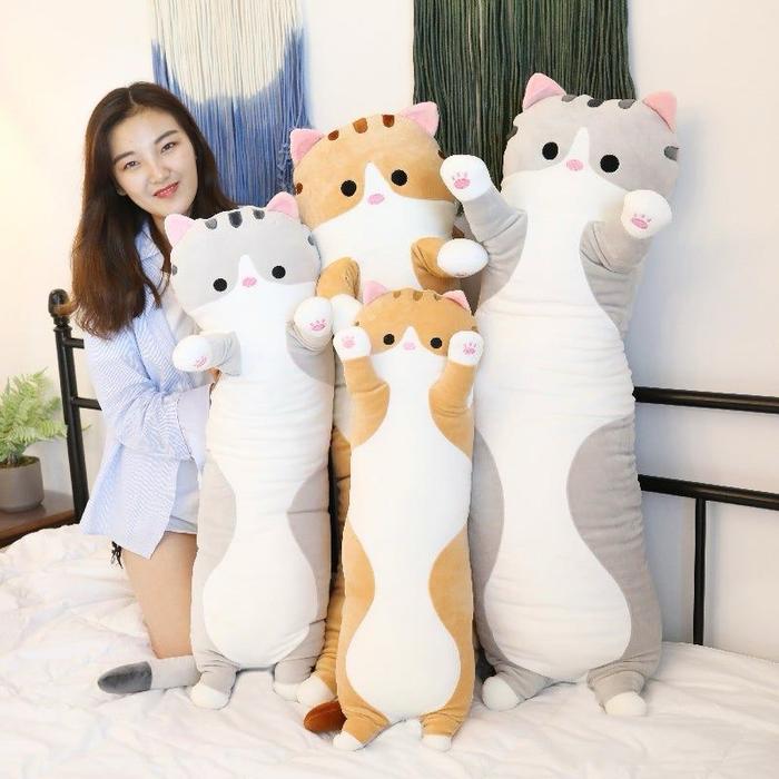 Boneka Guling Kucing 60cm Berlebl SNI