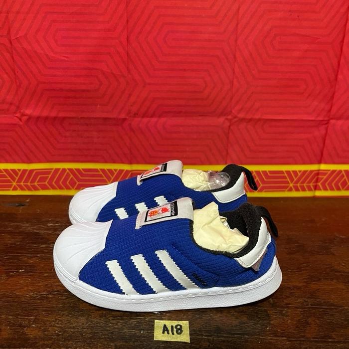 Sepatu anak second ori adidas superstar 360 blue size 25