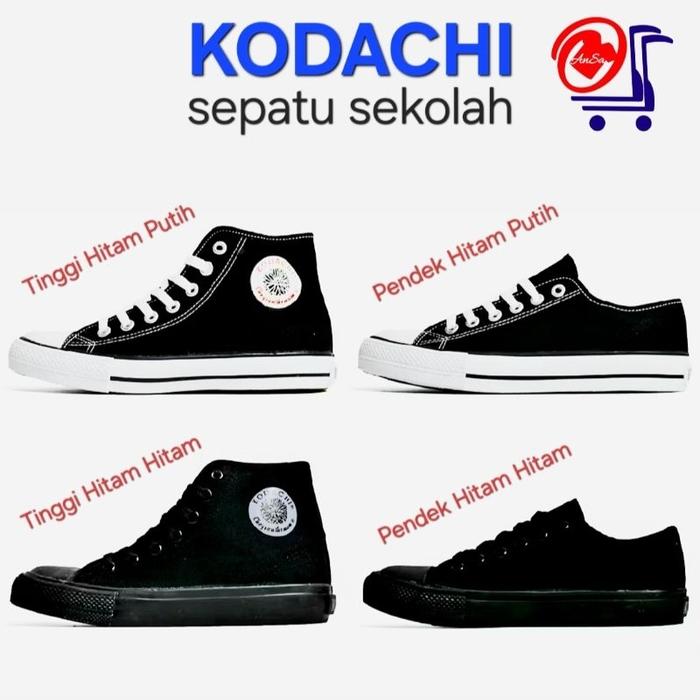 [TOKO ANDA] Sepatu Kodachi Tinggi/Pendek ,Hitam-Putih/Hitam-Hitam-,Sepatu Sekolah/Casual