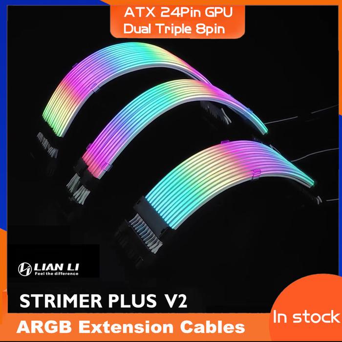 Lian Li Strimer Plus V2 RGB PSU Extension Cable Kit, ATX 24Pin GPU