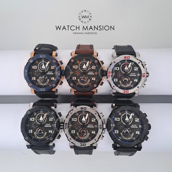 JAM TANGAN PRIA EXPEDITION 6769 E6769 EXP 6769 ANALOG LEATHER STRAP ORIGINAL GARANSI FREE BATERAI