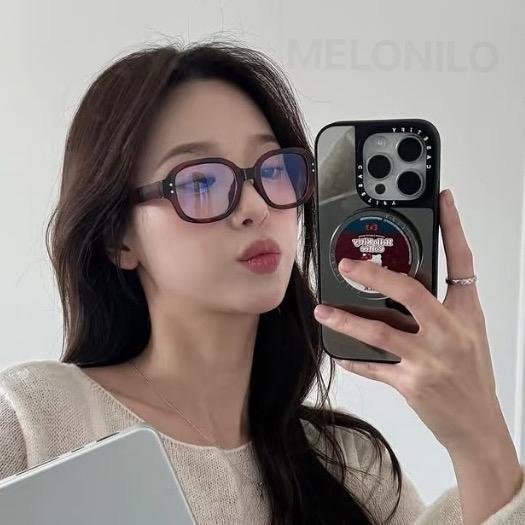 Melonilo KM73 Kacamata Retro Wanita/Bingkai Cahaya Anti-Biru/Kacamata Premium Modern Retro Kacamata